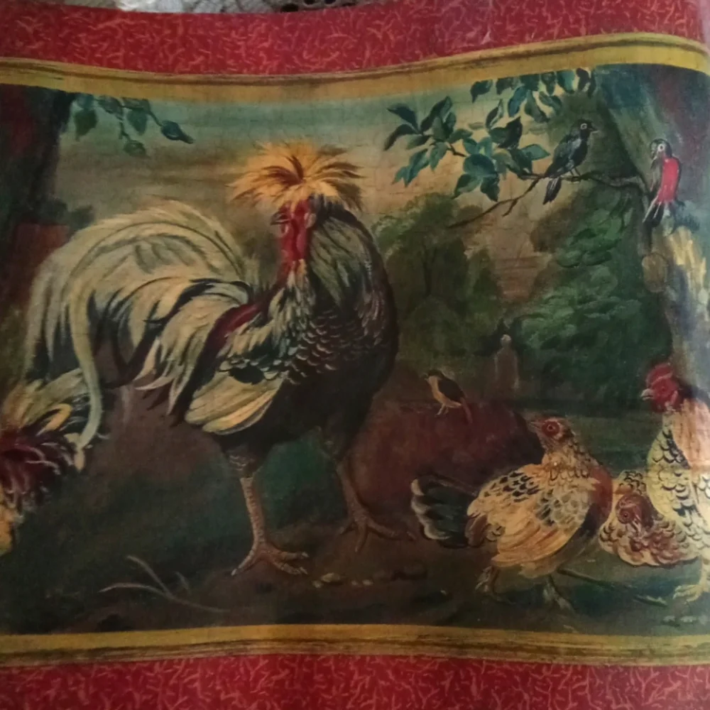 1 Exotic rooster border, very pretty. Great for a kitchen.